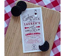 Vintage Milk and Cookies Baby Shower Printable Invitation - Red